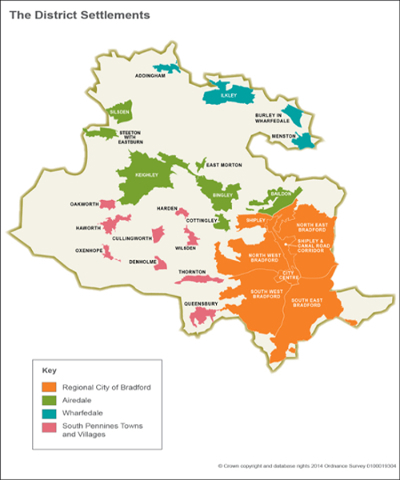 Map showing the District Settlements.