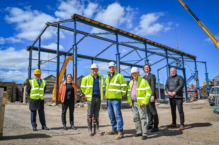 Justin Robinson, Michelle Rushworth, Bernard Rock, Andy Rock, Peter Rock, Cllr Alex Ross-Shaw, Ian Hayfield at the Providence Park site.