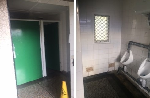 Haworth toilets: before the completed project.